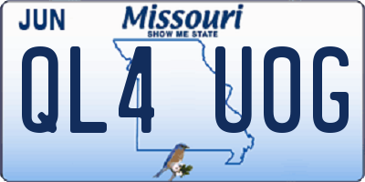 MO license plate QL4U0G