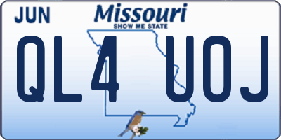 MO license plate QL4U0J