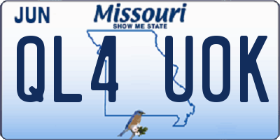 MO license plate QL4U0K