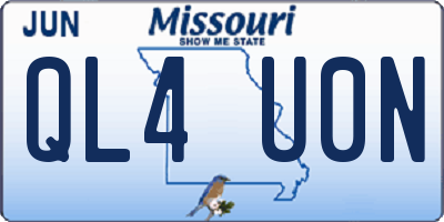 MO license plate QL4U0N