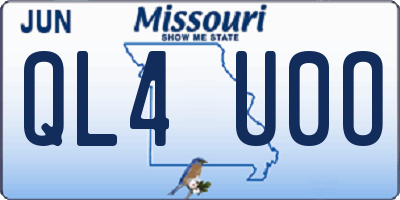 MO license plate QL4U0O