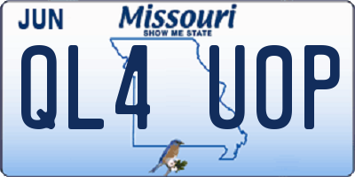 MO license plate QL4U0P
