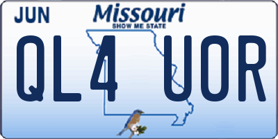 MO license plate QL4U0R
