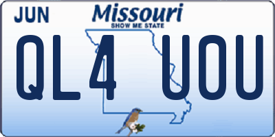 MO license plate QL4U0U