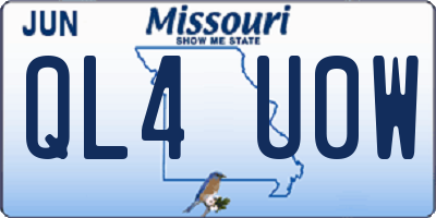 MO license plate QL4U0W