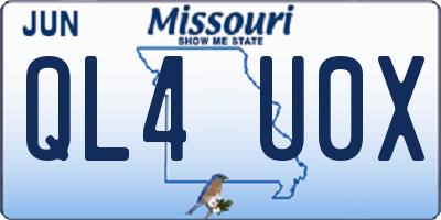 MO license plate QL4U0X