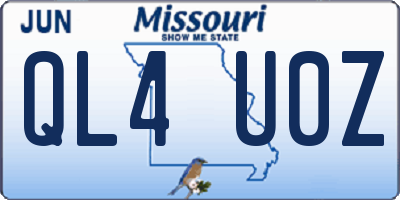 MO license plate QL4U0Z