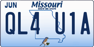 MO license plate QL4U1A