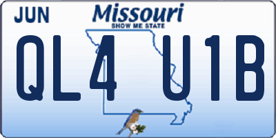 MO license plate QL4U1B