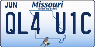 MO license plate QL4U1C