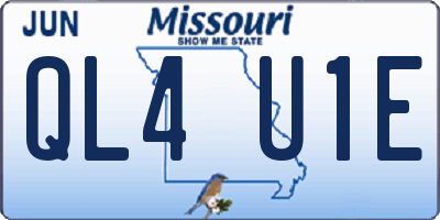MO license plate QL4U1E
