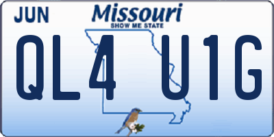 MO license plate QL4U1G