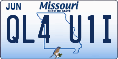MO license plate QL4U1I