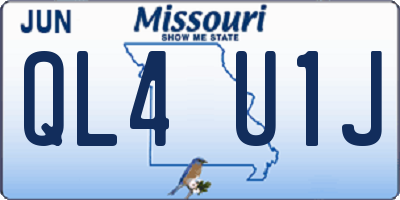 MO license plate QL4U1J