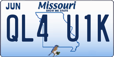 MO license plate QL4U1K