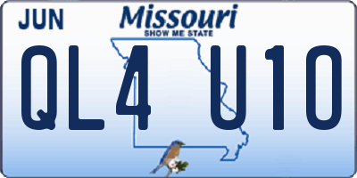 MO license plate QL4U1O