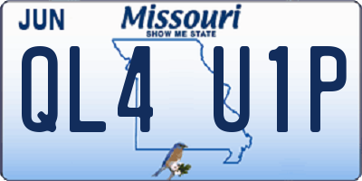 MO license plate QL4U1P