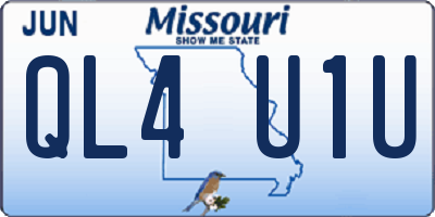 MO license plate QL4U1U