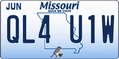 MO license plate QL4U1W