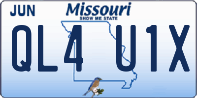 MO license plate QL4U1X