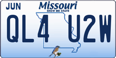 MO license plate QL4U2W