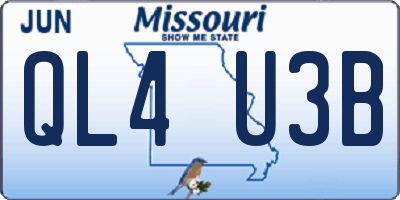 MO license plate QL4U3B