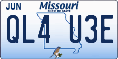MO license plate QL4U3E