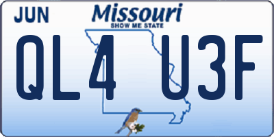 MO license plate QL4U3F