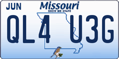 MO license plate QL4U3G