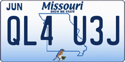 MO license plate QL4U3J
