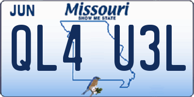 MO license plate QL4U3L