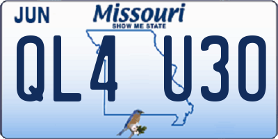 MO license plate QL4U3O