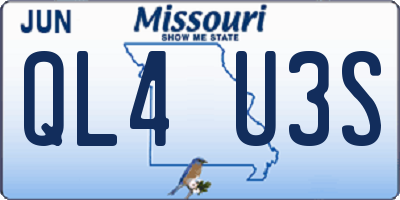 MO license plate QL4U3S