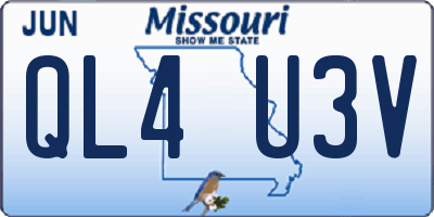 MO license plate QL4U3V