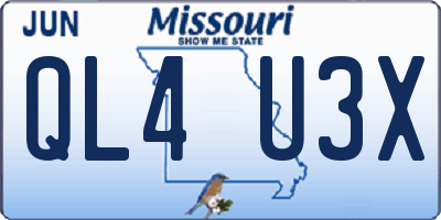 MO license plate QL4U3X