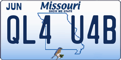 MO license plate QL4U4B