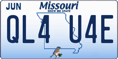 MO license plate QL4U4E