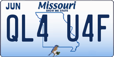 MO license plate QL4U4F