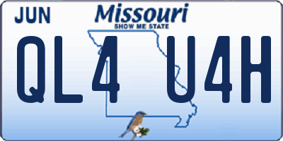 MO license plate QL4U4H