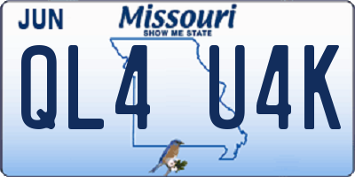MO license plate QL4U4K