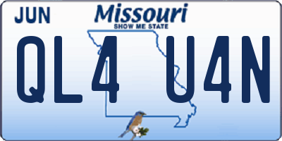 MO license plate QL4U4N