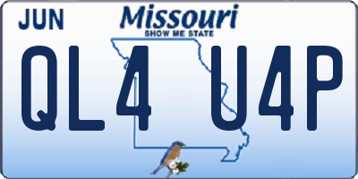 MO license plate QL4U4P