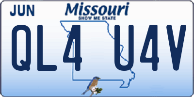 MO license plate QL4U4V