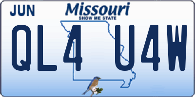 MO license plate QL4U4W