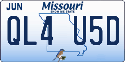 MO license plate QL4U5D