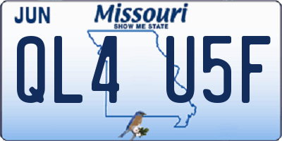 MO license plate QL4U5F
