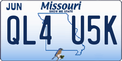 MO license plate QL4U5K