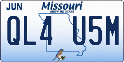 MO license plate QL4U5M