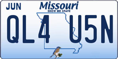 MO license plate QL4U5N