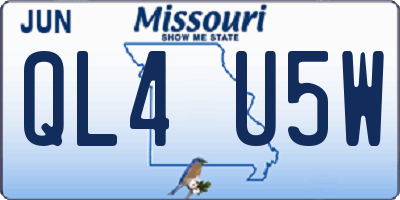 MO license plate QL4U5W